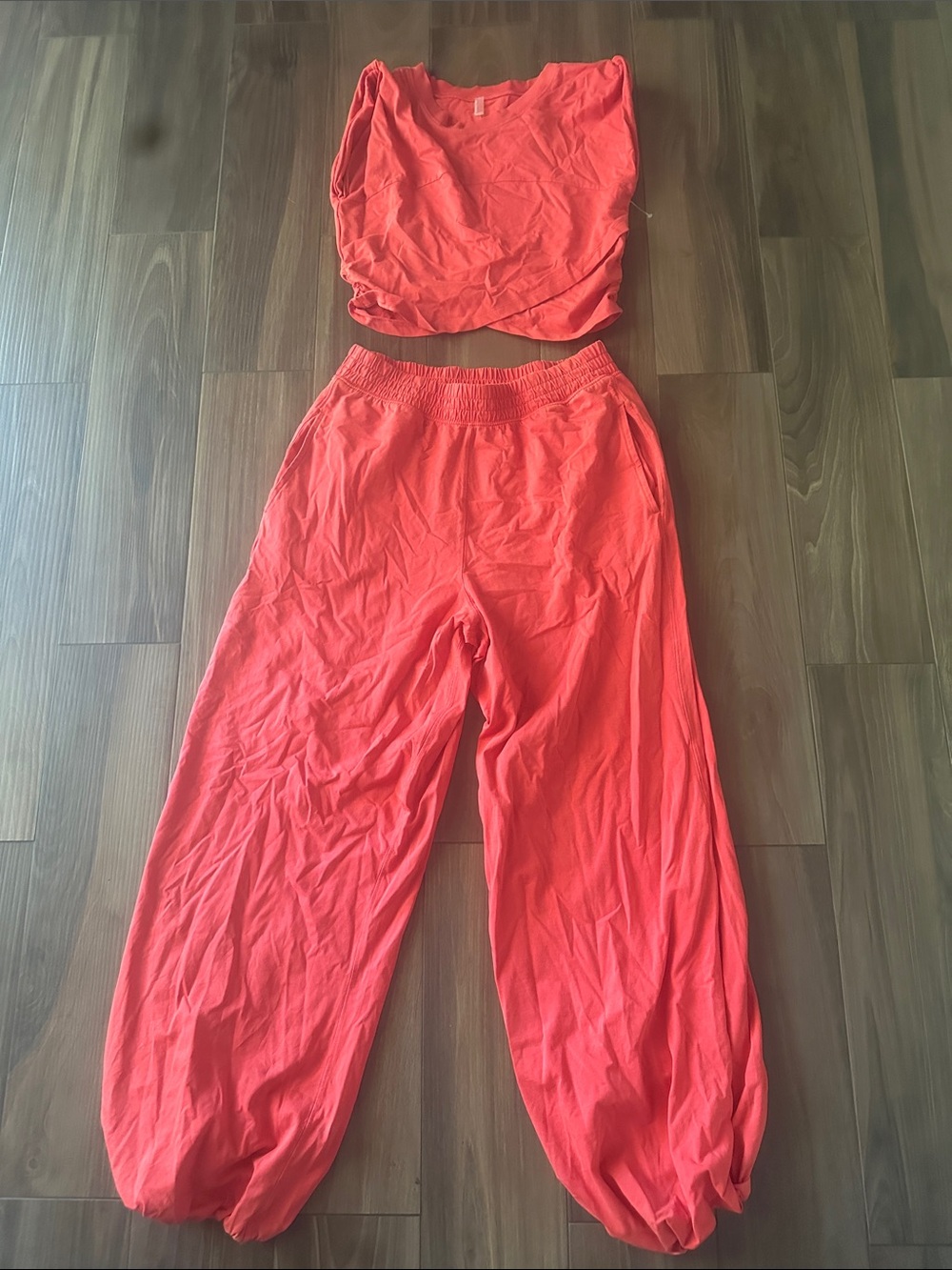 FREE PEOPLE HOT SHOT CROSSOVER SET Grapefruit - Size - L